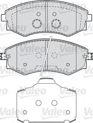 Комплект тормозных колодок, дисковый тормоз VALEO 598870