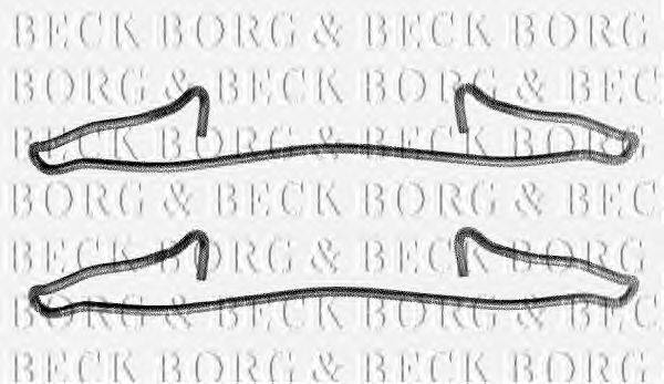 Комплектующие, колодки дискового тормоза BORG & BECK BBK1038