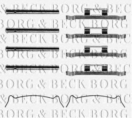 Комплектующие, колодки дискового тормоза BORG & BECK BBK1115