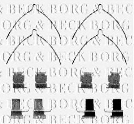 Комплектующие, колодки дискового тормоза BORG & BECK BBK1168