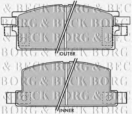 Комплект тормозных колодок, дисковый тормоз BORG & BECK BBP1020