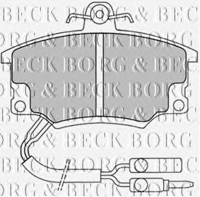 Комплект тормозных колодок, дисковый тормоз BORG & BECK BBP1037