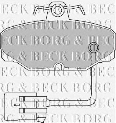 Комплект тормозных колодок, дисковый тормоз BORG & BECK BBP1433