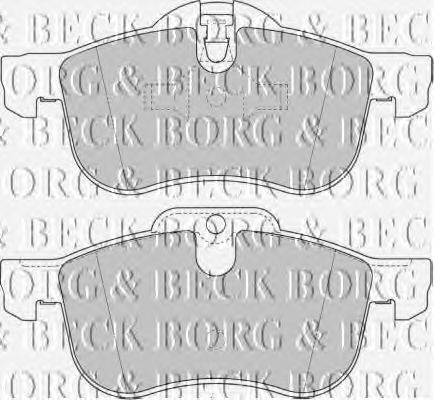 Комплект тормозных колодок, дисковый тормоз BORG & BECK BBP1614