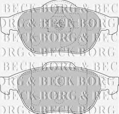 Комплект тормозных колодок, дисковый тормоз BORG & BECK BBP1764