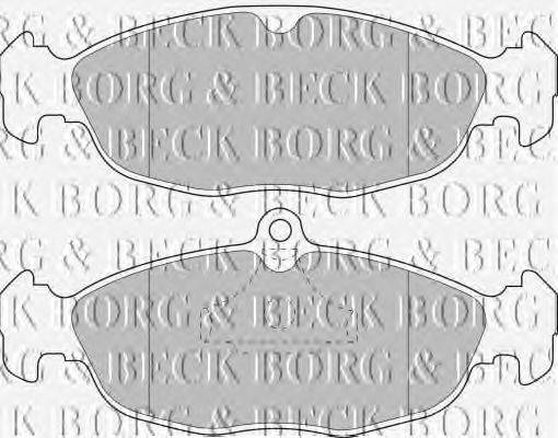 Комплект тормозных колодок, дисковый тормоз BORG & BECK BBP1791