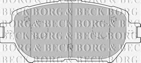 Комплект тормозных колодок, дисковый тормоз BORG & BECK BBP1833