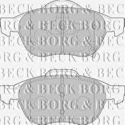 Комплект тормозных колодок, дисковый тормоз BORG & BECK BBP1857