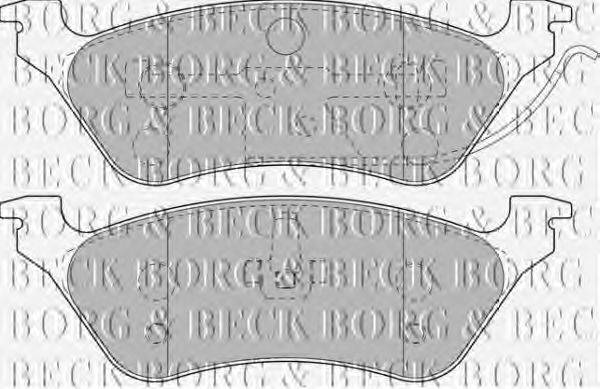 Комплект тормозных колодок, дисковый тормоз BORG & BECK BBP1889