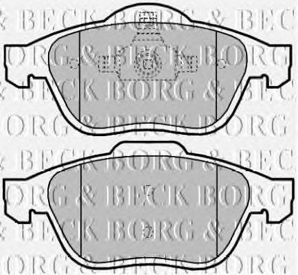 Комплект тормозных колодок, дисковый тормоз BORG & BECK BBP2016