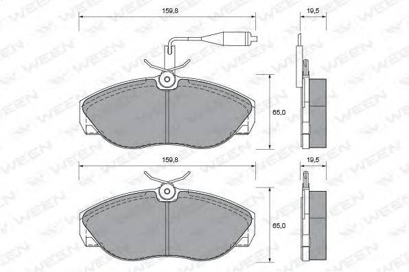 Комплект тормозных колодок, дисковый тормоз WEEN 151-1643