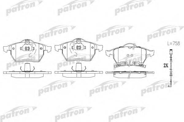 Комплект тормозных колодок, дисковый тормоз PATRON PBP1535