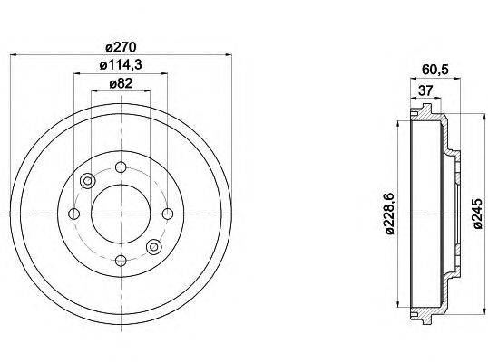 Тормозной барабан HELLA PAGID 8DT 355 301-741