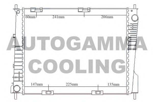 Радиатор, охлаждение двигателя AUTOGAMMA 105264