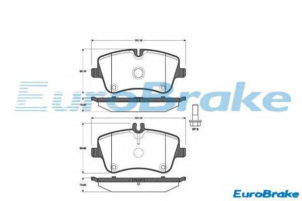Комплект тормозных колодок, дисковый тормоз EUROBRAKE 5501223345