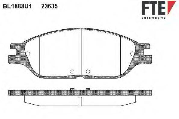 Комплект тормозных колодок, дисковый тормоз FTE 23635