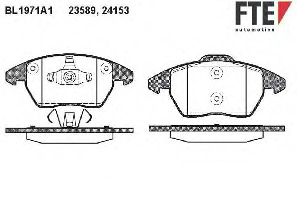 Комплект тормозных колодок, дисковый тормоз FTE BL1971A1