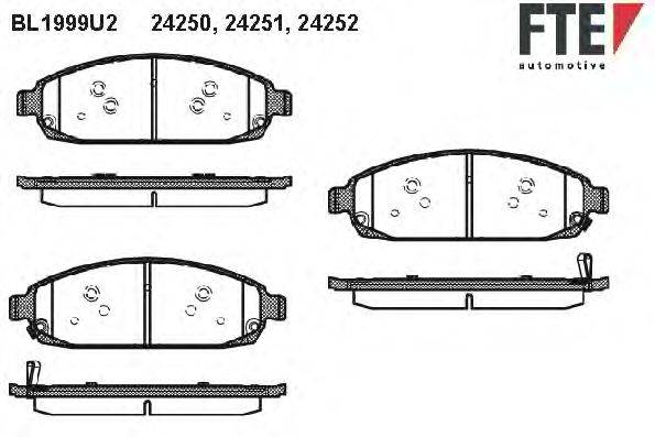 Комплект тормозных колодок, дисковый тормоз FTE 24252