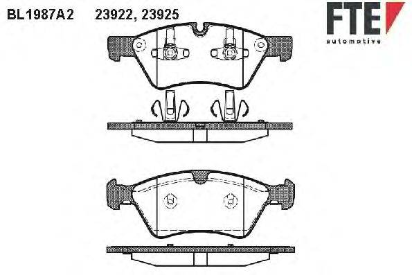 Комплект тормозных колодок, дисковый тормоз FTE 23925