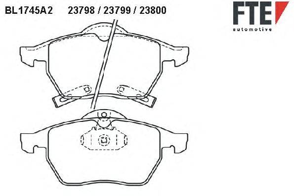 Комплект тормозных колодок, дисковый тормоз FTE 23798