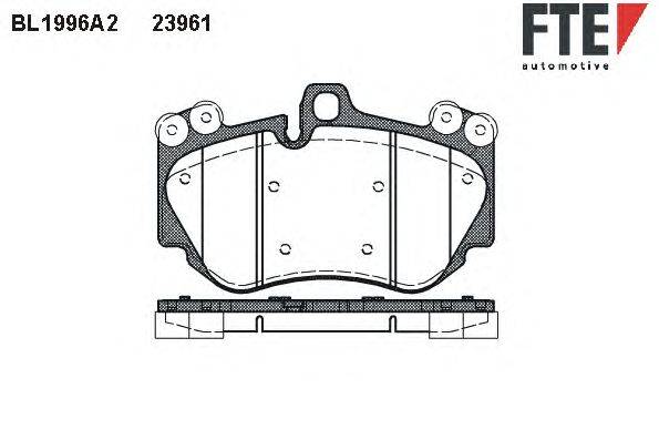 Комплект тормозных колодок, дисковый тормоз FTE 23961