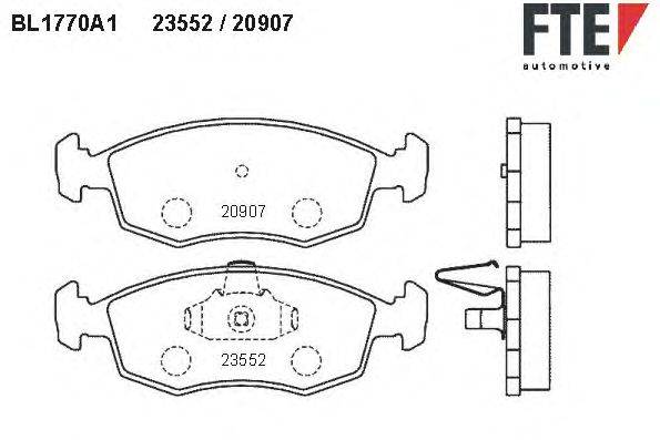 Комплект тормозных колодок, дисковый тормоз FTE BL1770A1