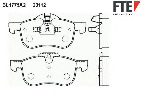 Комплект тормозных колодок, дисковый тормоз FTE 23112