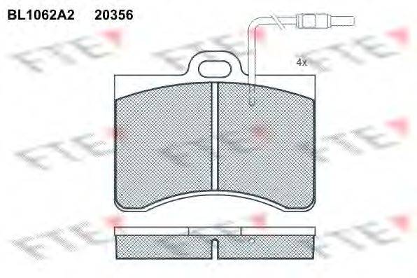 Комплект тормозных колодок, дисковый тормоз FTE 20356