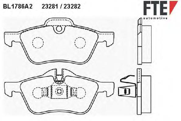 Комплект тормозных колодок, дисковый тормоз FTE 23282