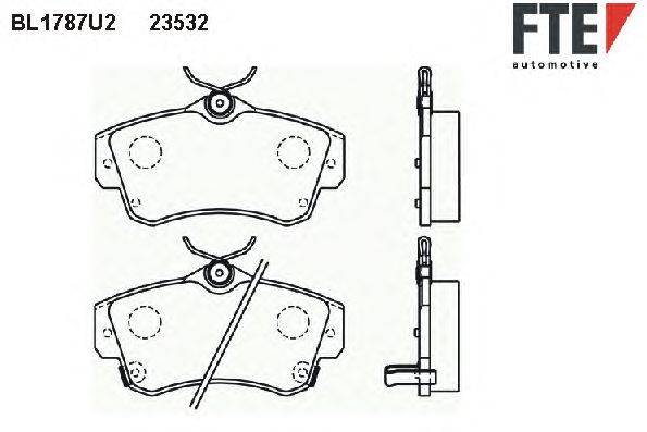 Комплект тормозных колодок, дисковый тормоз FTE BL1787U2