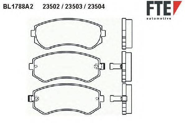 Комплект тормозных колодок, дисковый тормоз FTE 23502