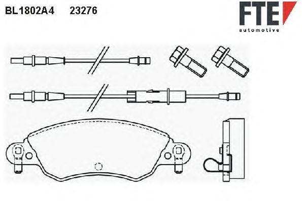 Комплект тормозных колодок, дисковый тормоз FTE BL1802A4