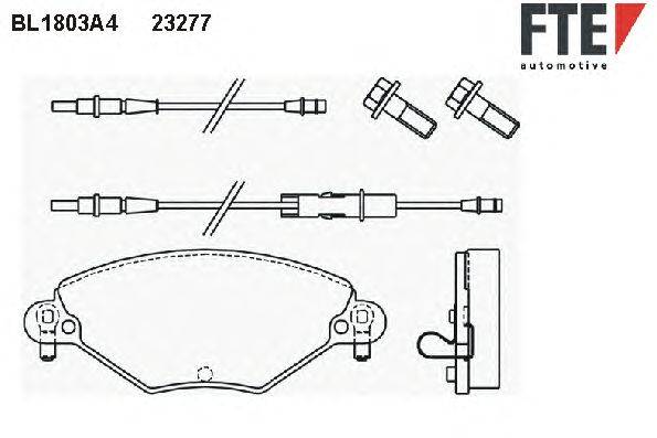 Комплект тормозных колодок, дисковый тормоз FTE BL1803A4