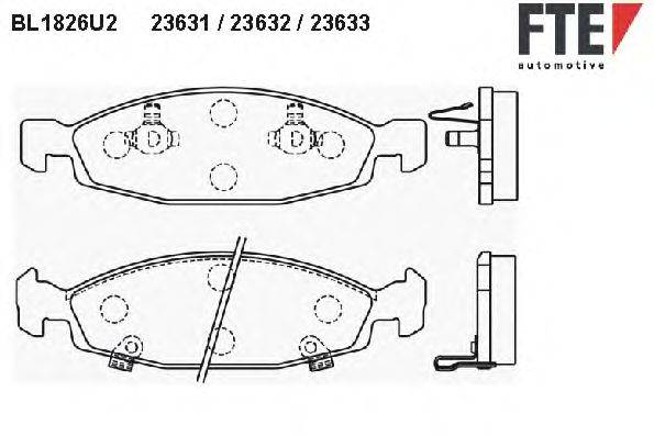 Комплект тормозных колодок, дисковый тормоз FTE BL1826U2