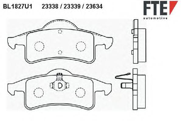 Комплект тормозных колодок, дисковый тормоз FTE BL1827U1