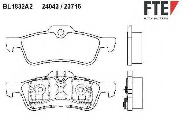Комплект тормозных колодок, дисковый тормоз FTE 24043