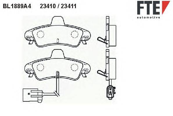 Комплект тормозных колодок, дисковый тормоз FTE BL1889A4