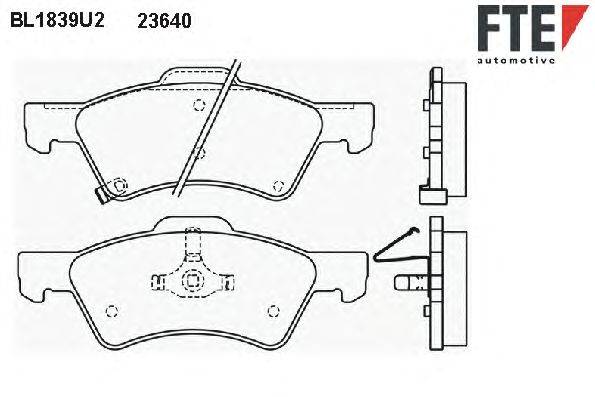 Комплект тормозных колодок, дисковый тормоз FTE 23640