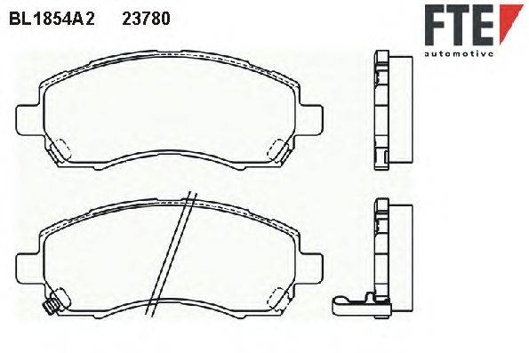 Комплект тормозных колодок, дисковый тормоз FTE BL1854A2
