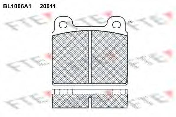 Комплект тормозных колодок, дисковый тормоз FTE BL1006A1