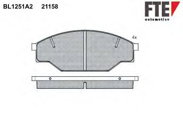 Комплект тормозных колодок, дисковый тормоз FTE BL1251A2