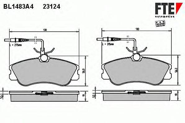 Комплект тормозных колодок, дисковый тормоз FTE 23125