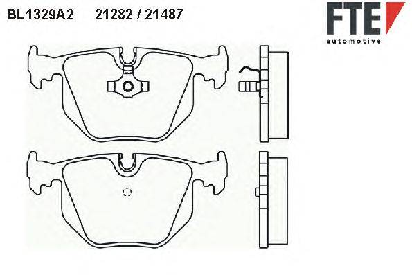 Комплект тормозных колодок, дисковый тормоз FTE BL1329A2