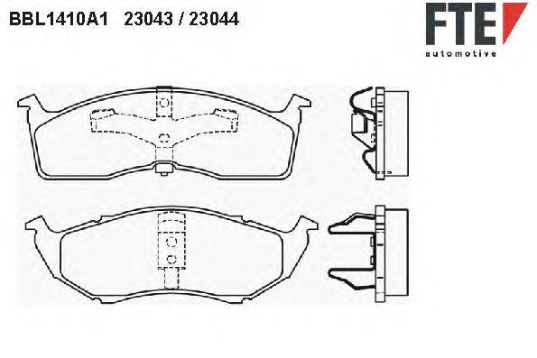 Комплект тормозных колодок, дисковый тормоз FTE BL1410A1