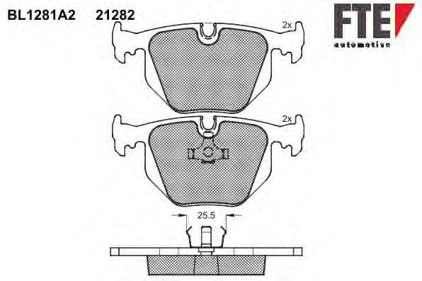Комплект тормозных колодок, дисковый тормоз FTE BL1281A2