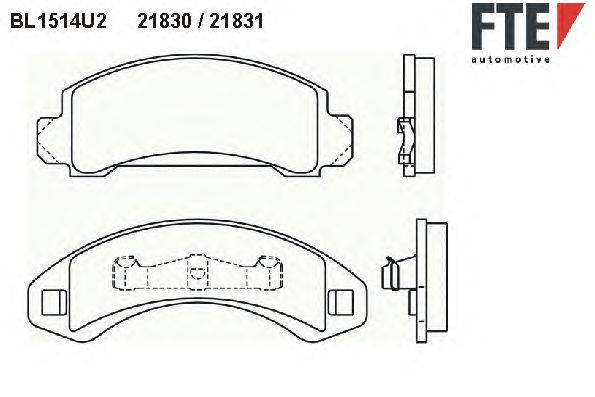 Комплект тормозных колодок, дисковый тормоз FTE 21831