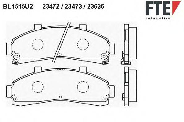 Комплект тормозных колодок, дисковый тормоз FTE 23636