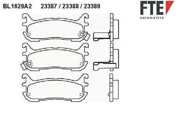 Комплект тормозных колодок, дисковый тормоз FTE BL1629A2