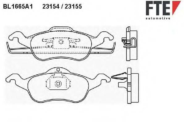 Комплект тормозных колодок, дисковый тормоз FTE 23155