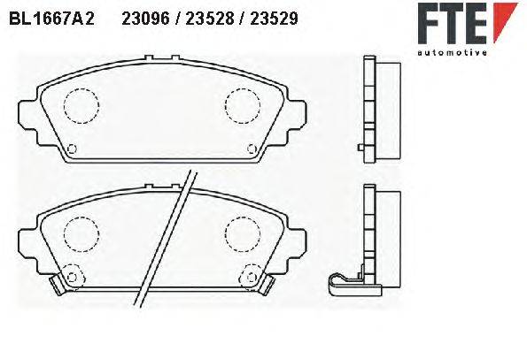 Комплект тормозных колодок, дисковый тормоз FTE 23529